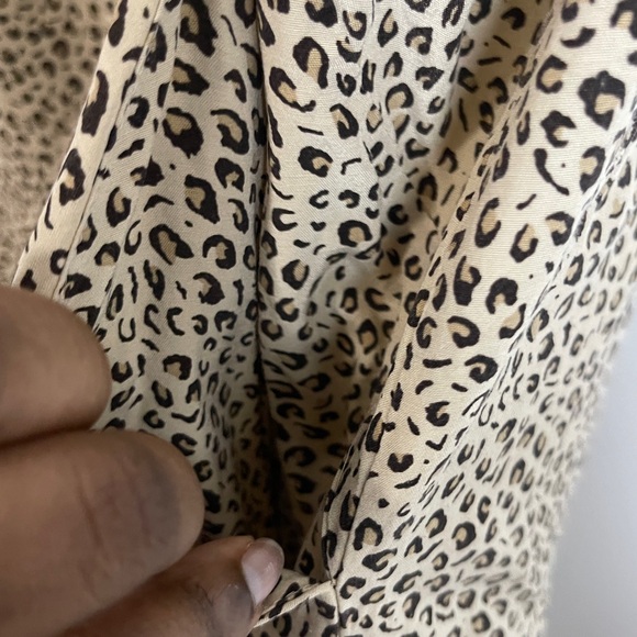 Whistles Womens Dress Size Medium Tan Leopard Print V Neck Short Sleeve Mini - Picture 5 of 10